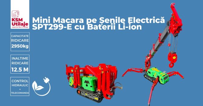 Mini Macara Electrică pe Șenile SPT299-E (900mm) – Putere Compactă Li-ion de la KSM Utilaje