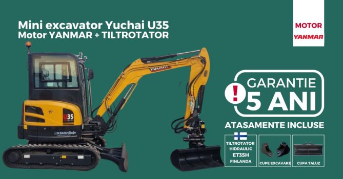 Mini excavator Yuchai U35 Motor YANMAR + TILTROTATOR