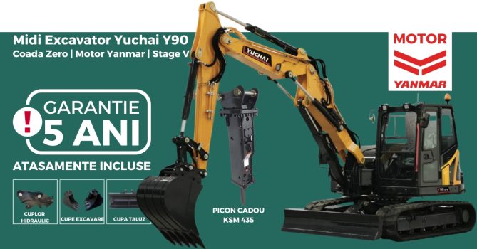 Midi excavator Yuchai Y90-2PB Stage 5 (9.2t)